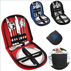 Portable Stainless Steel Tableware Set For Outdoor Travel